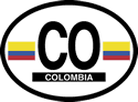 Colombia Oval Reflective Decal