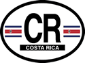 Costa Rica Oval Reflective Decal