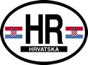 Croatia Oval Reflective Decal