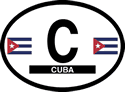 Cuba Oval Reflective Decal