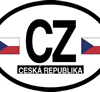 Czech Republic Oval Reflective Decal
