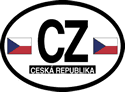 Czech Republic Oval Reflective Decal