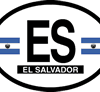 El Salvador Oval Reflective Decal