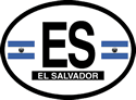 El Salvador Oval Reflective Decal
