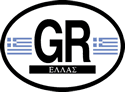Greece Oval Reflective Decal