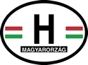 Hungary Oval Reflective Decal