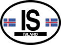 Iceland Oval Reflective Decal