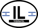 Israel Oval Reflective Decal