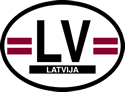 Latvia Oval Reflective Decal