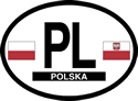 Poland Oval Reflective Decal