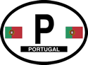 Portugal Oval Reflective Decal