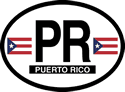 Puerto Rico Oval Reflective Decal