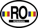 Romania Oval Reflective Decal