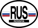 Russia Oval Reflective Decal