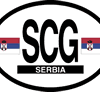 Serbia Oval Reflective Decal