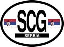 Serbia Oval Reflective Decal