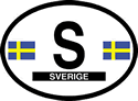 Sweden Oval Reflective Decal