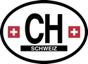 Switzerland Oval Reflective Decal