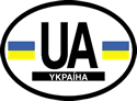Ukraine Oval Reflective Decal