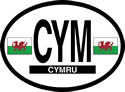 Wales Oval Reflective Decal