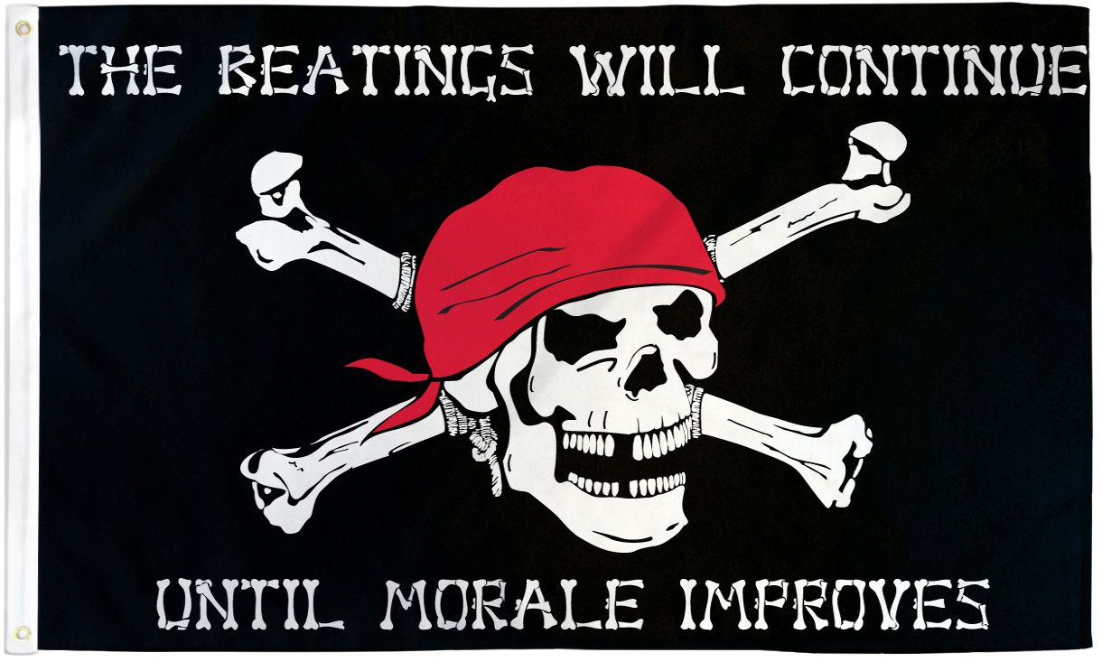 Pirate Morale Flag 3x5ft Poly