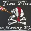 Time Flies When Having Rum Pirate Flag 3x5ft Poly