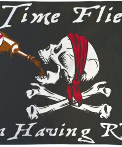 Time Flies When Having Rum Pirate Flag 3x5ft Poly