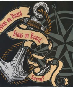 What Happens on Board Pirate Flag 3x5ft Poly
