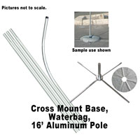 Feather Flag Cross Mount Kit (Cross Mount, Water Bag, & Pole)