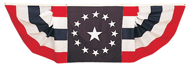Pleated Nylon Fan Drapes w/ Stars