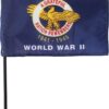 World War II Commemorative - 4 in. x 6 in. Military Stick Flag
