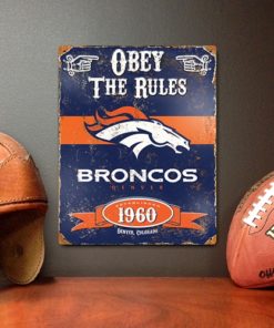 DENVER BRONCOS EMBOSSED METAL SIGN
