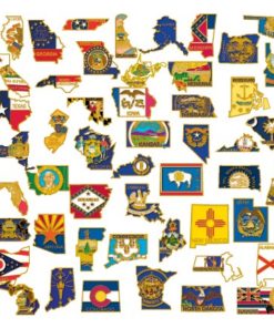US State Shape Lapel Pins