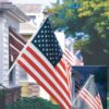 Mansion Flagpole Set Solar, 6' Mansion Flag with Solar Light Set, Spinning Flagpole USA Kit WITH Solar Light