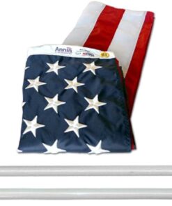 Mansion Flagpole Set Solar, 6' Mansion Flag with Solar Light Set, Spinning Flagpole USA Kit WITH Solar Light