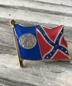 Georgia State Lapel Pin Old, Old Georgia Pin, Old Georgia State Lapel Pin, Old Georgia Flag Lapel Pin, Georgia 1956-2001 Lapel Pin, Georgia Flag Pin 1956-2001