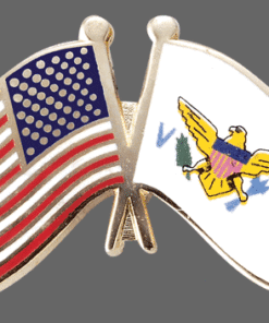 Virgin Islands Friendship Lapel Pin, Virgin Islands Flag Crossed Lapel Pin, Virgin Islands Lapel Pin Friendship, Virgin Islands Crossed Flag Pin