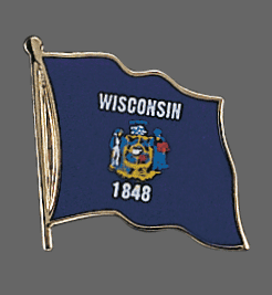Wisconsin State Lapel Pin, Wisconsin Flag Lapel Pin, Wisconsin Lapel Pin, Wisconsin Flag Pin