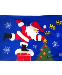 Roof Top Santa 3'x5' screen-printed Polyester Holidays Flag