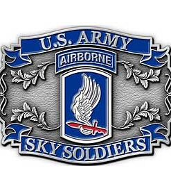 US Army 173rd Airborne Brigade Sky Soldiers Belt Buckle, U.S. Army 173rd Airborne Brigade Belt Buckle