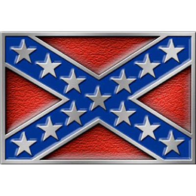 Confederate Flag Blue & Red Belt Buckle, Rebel Flag Belt Buckle Enamel 3.2 INCHES