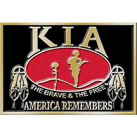 U.S. KIA America Remembers The Brave & The Free Eagle Some Gave All Emblem Belt Buckle