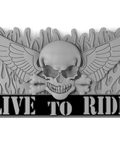 Skull Live To Ride Belt Buckle Enamel 3.2 INCHES