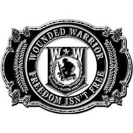 Wounded Warrior Freedom Isn't Free 3.2 INCHES Belt Buckle, United States Wounded Warrior Heroism Honor Sacrifice Enamel 3.2 INCHES on a Belt Buckle.