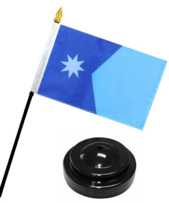 4 in. X 6 in. Minnesota New 2024 Mounted on a 10 in. Black Staff with Gold Spear tip, STATE OF MINNESOTA (NEW 2024) TABLE TOP FLAG 4X6"