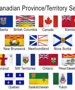 Set of 14 Canada Provinces Flags, Canadian Province 3x5' Poly Flag Set, Canadian Provinces 3'x5' Polyester Flags Set of 14,