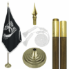 3' x 5' Indoor U.S. POW-MIA Flag Set, POW-MIA Flag Indoor Flagpole Kit w/ Gold Fringe, U.S. Military POW-MIA Parade Sets Nylon with Pole Hem and Fringe